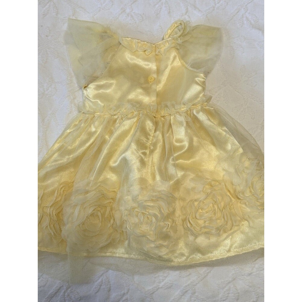 Nannette Baby 12M Butter Yellow Tulle Rosette Party Dress Bloomers Twins - Picture 3 of 16